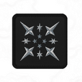 High King embroidered patch featuring silver stars on a black background.